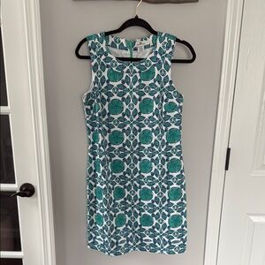 Vineyard Vines Seashell 🐚 Sleeveless Dress - Teal and White-Size 6